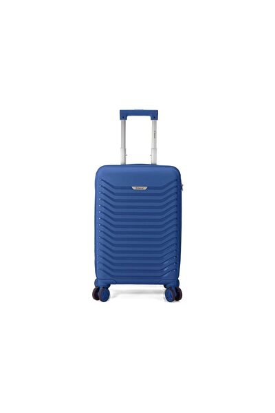 Benzi Troler de cabină BZ 5820, 55x33x20 cm, bagaj de mână, polipropilenă, încuietoare, 4 roți, albastru marin