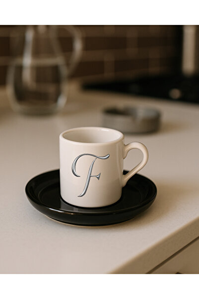 TREND YANKI Turkish Coffee Cup Initial Letter Printed