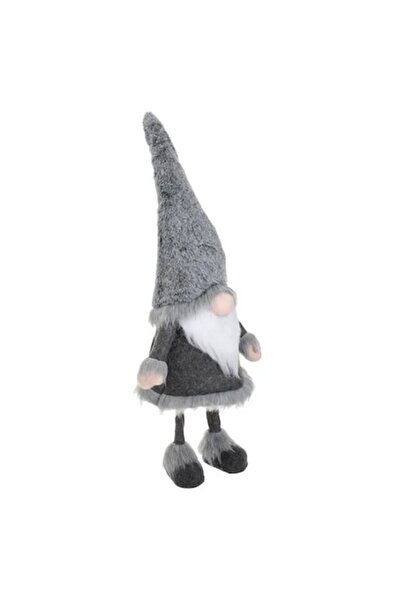 AB HOMES Decorative Christmas Gnome 70cm with Grey Hat and Movement