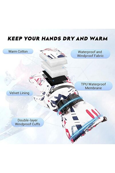 OEM Umifica unisex ski gloves, waterproof and windproof, with touch screen, size S,