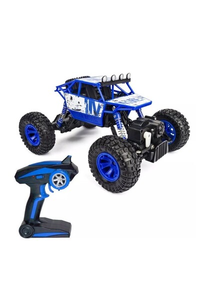 PROCART Off-road car with 2.4 G remote control, suspensions, 1:18 scale, rechargeable, blue