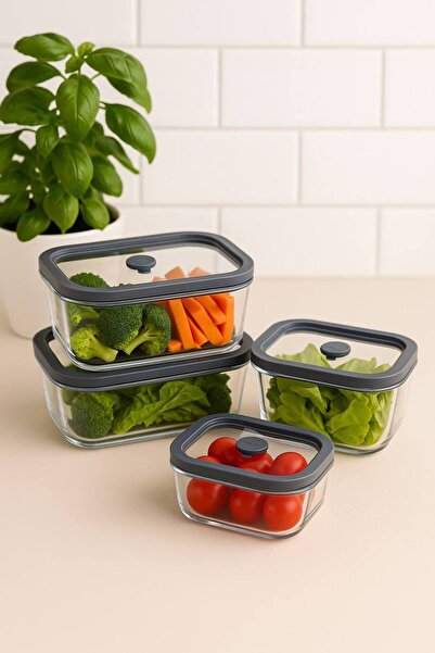 AROW طقم تخزين زجاجي من هيلو مكون من 4 قطع