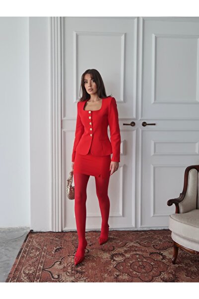 Swass Eva Button Suit Red