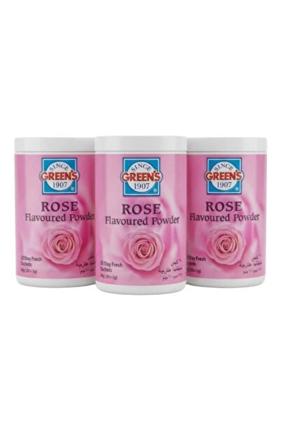 Green's مسحوق نكهة الورد – 3 عبوات × 60 جم