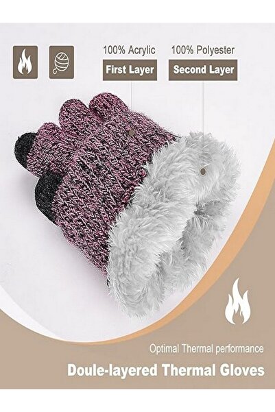 OEM Rose xnova women's thermal knit gloves with fleece lining, size l-xl