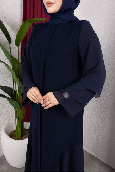 ENDAMLI Tesettür Kat Kat Prenses Model Şifon Ferace (42-52)