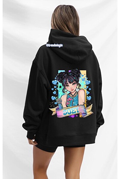 DEEFWEAR Hanorac unisex supradimensionat cu imprimeu pe spate Colorful Stil D...