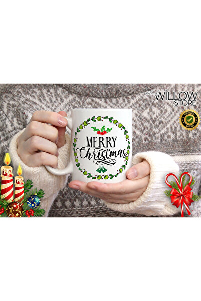 WİLLOW STORE Merry Christmas, Christmas Themed Porcelain Mug, New Year, Merry...