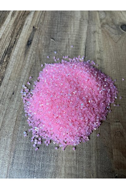 Mos Tespih 10 Gram Pembe Küçük Silindir Kum Boncuk Takı Boncuğu