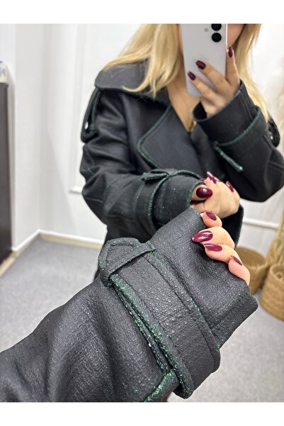 LİSAA BUTİK Women's Standard Size Short Leather Jacket