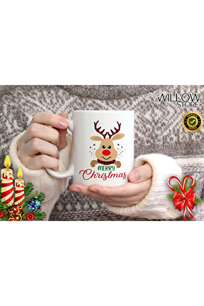 WİLLOW STORE Merry Christmas, Christmas Themed Porcelain Mug, New Year, Merry...
