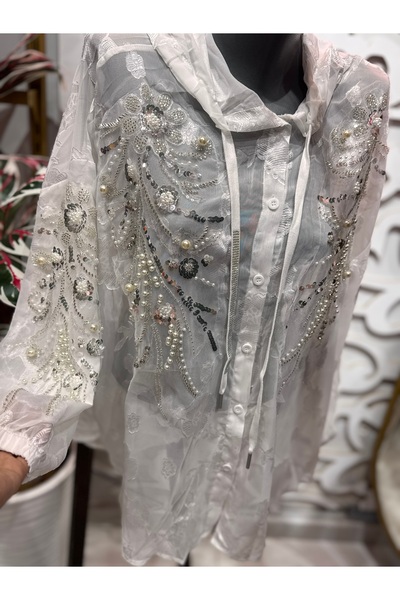 ŞEHRAZAT BUTİK Stone Hat Detailed Design Shirt