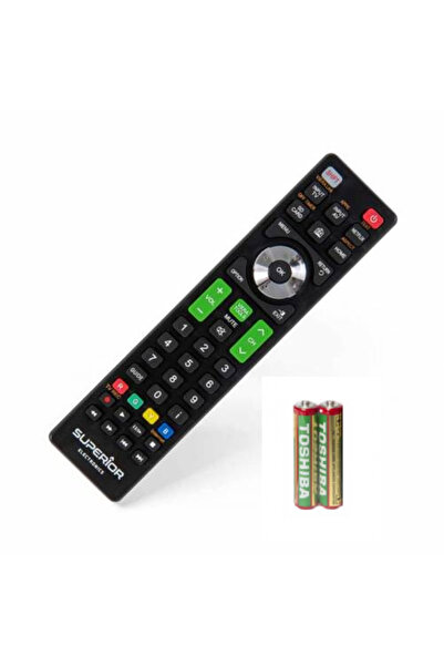Superior Electronics Telecomandă universală pentru TV și Smart TV, dimensiuni 19 x 5 x 1,5 cm, 2 x AAA, ABS, negru
