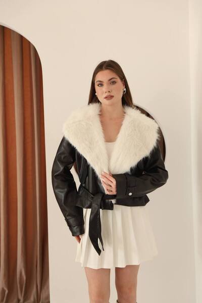 dezer Fur Leather Jacket