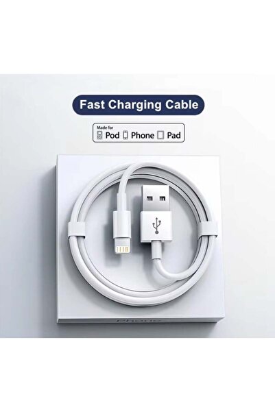 OEMN Lightning USB Cable, Fast Charge, compatible with iPhone, 3 m, white