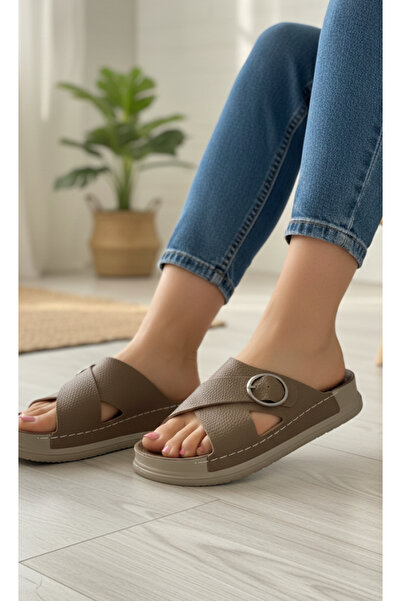Hızlı Al Orthopedic Sole Buckle Slippers. Sewed Slippers Suitable for Daily and Indoor Use.