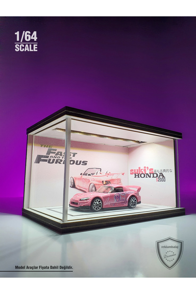 reklambalaj Fast and Furious V2 Diecast Led Işıklı Akrilik Korumalı Stand/Dio...