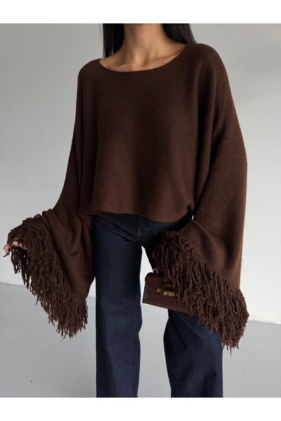 Lamierra Tassel Sleeve Crop Women's Knitwear