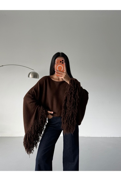 Lamierra Tassel Sleeve Crop Women's Knitwear