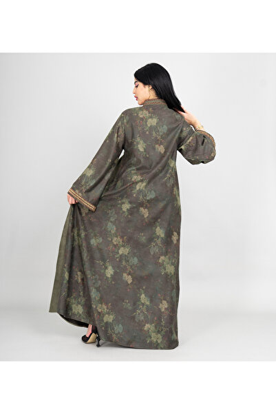 IKKXA Winter Colorful Beads Embroidery Jalabiya