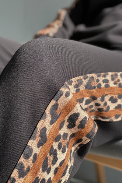 cemo Oversized Tracksuit Set with Leopard Detail