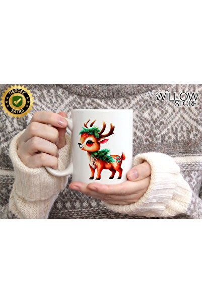 WİLLOW STORE Merry Christmas, Christmas Themed Porcelain Mug, New Year, Merry...