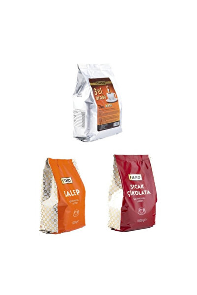 Fıero Fiero, 3'lü Set (3’ü 1 Arada Kahve, 1 kg + Salep, 1 kg + Sıcak Çikolata...
