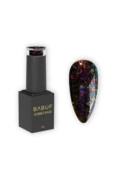 BABUF Galaxy Elixir Rubber Base 15ml – Self-Leveling Purple Base with Holographic Effect