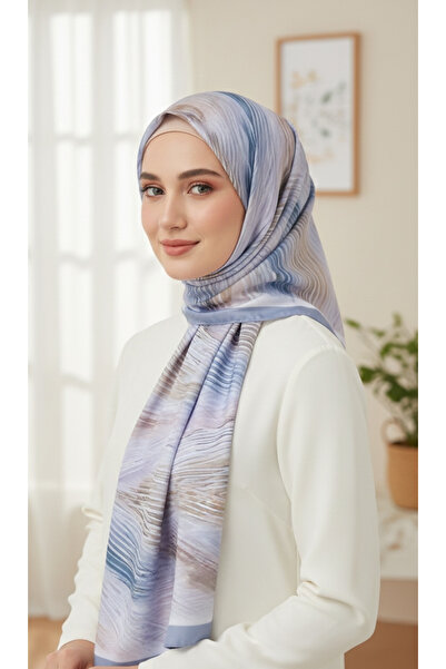 Alivascarf شال منقوش بخطوط من القطن والحرير