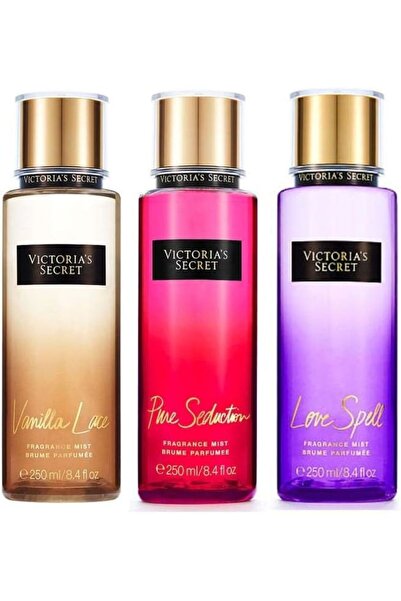 Victoria's Secret Pure Seduction Vanilla Lace and Love Spell Fragrance Mists Trio Pack