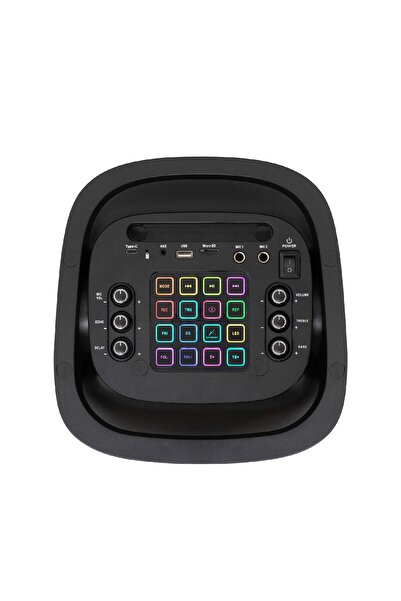 KlaussTech Boxa party, 2x15cm adâncime, acumulator, LED