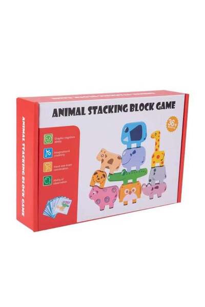 dehkah Wooden Animal Stacking & Balancing Game - Montessori Block Set with Ch...