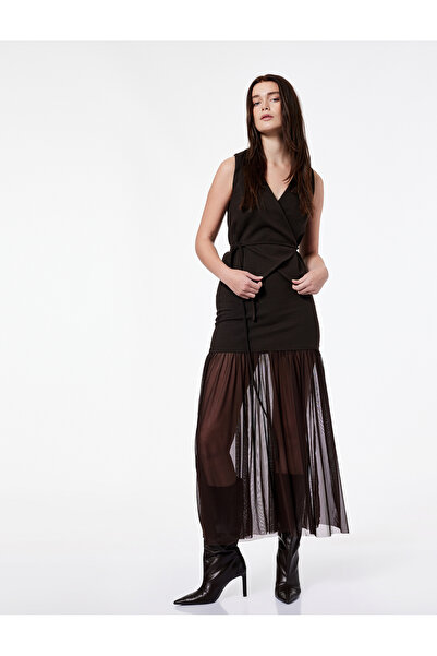 Koton X Şahika Ercümen - V-Neck Belted Double-Breasted Vest