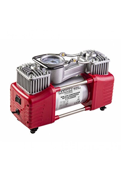 Raider Compresor de aer RD-AC14 12V 300W 70 L/min cu cilindru dublu și accesorii