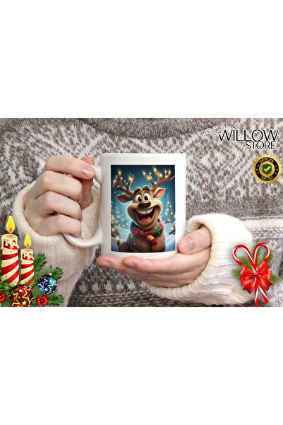 WİLLOW STORE Merry Christmas, Christmas Themed Porcelain Mug, New Year, Merry...