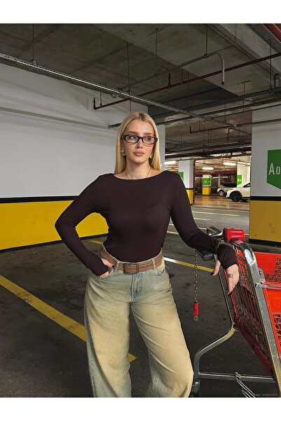 FİOXCO Γυναικεία μπλούζα με λαιμόκοψη και κορδόνια από 100% βαμβάκι