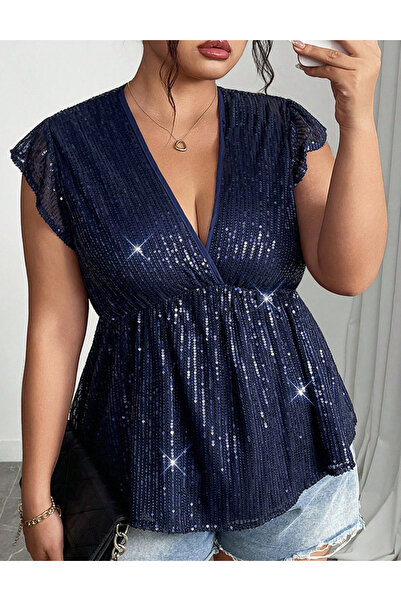 Sheya Shein Curve+ short sleeve shirt, blue