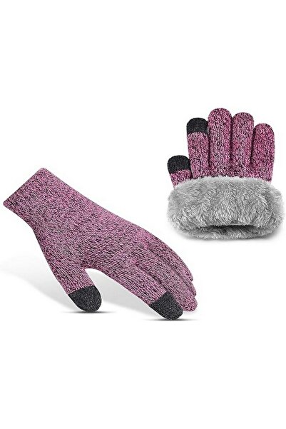 OEM Xnova wine red gloves for women, thermal knit gloves with fleece lining, size l-xl