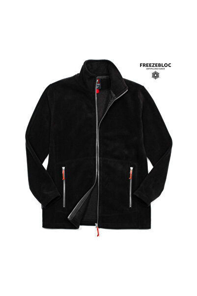 Cottonland Women's Scarlett Regular Fit Zip-Up Polar Fleece Jacket Black