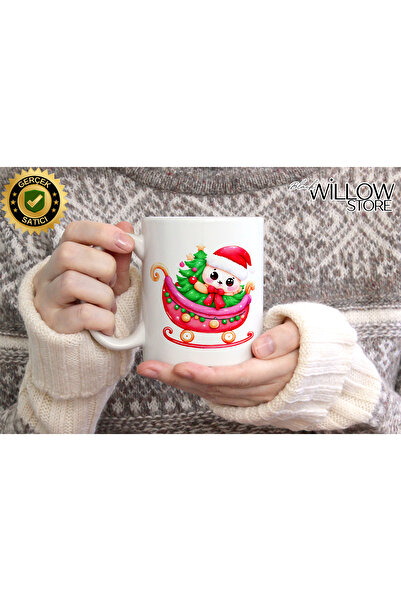 WİLLOW STORE Merry Christmas, Christmas Themed Porcelain Mug, New Year, Merry...
