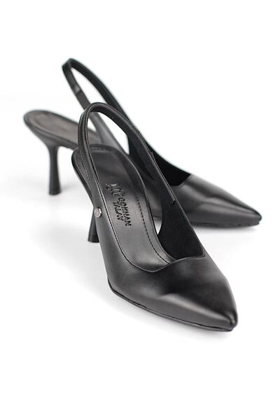 Gökhan Talay Vivienne Flexible Soft Non-Slip Sole (7 cm) Black Skin Light Elastic Women's Heeled Shoes