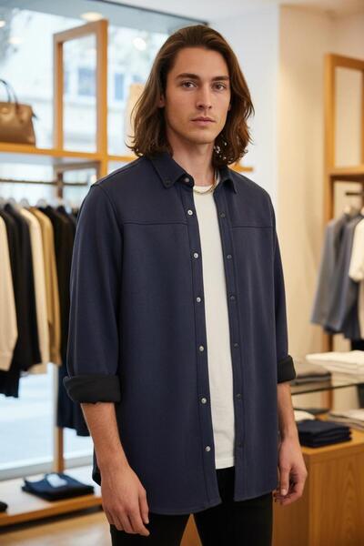 Scornic Süet Lacivert Gömlek