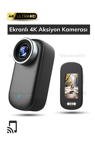 Bakeey 4K 30FPS Yaka Kamerası | Kask & Gidon Aparatlı Aksiyon Kamera | Motorc...