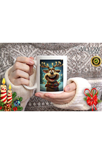 WİLLOW STORE Merry Christmas, Christmas Themed Porcelain Mug, New Year, Merry...