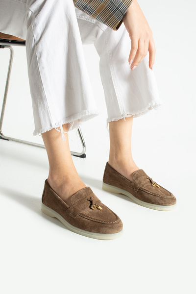 Polomia Comfort Дамски обувки от естествена кожа, класически, с неплъзгаща се подметка, златна катарама, плоски обувки