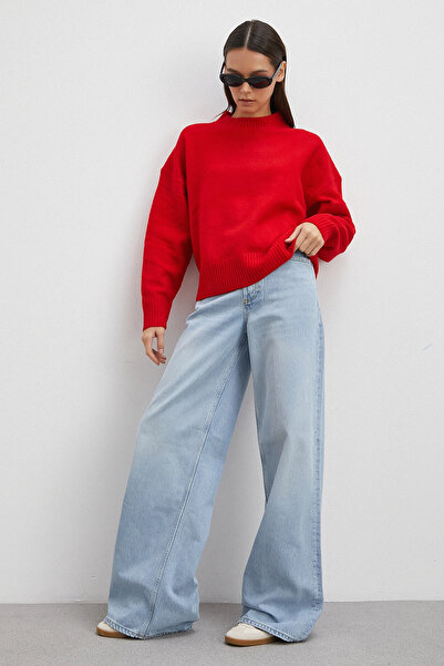 Never more Ψηλόμεσο Φαρδύ Πόδι Jean Ice Blue