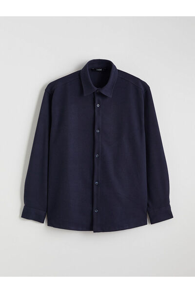 LC Waikiki Cămașă pentru bărbați cu mânecă lungă, albastru bleumarin, de la p...