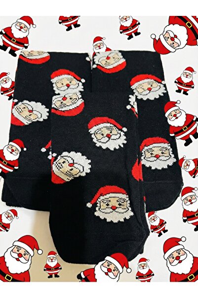 diğerr1 جوارب بتصميم سانتا كلوز ذات طابع العام الجديد، 3 قطع، لون أسود، للنسا...