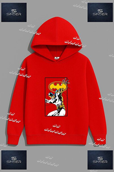 SS SİNSER سويت شيرت للجنسين من SWEAT بطبعة 'رسم باتمان في المربع' مطبوع