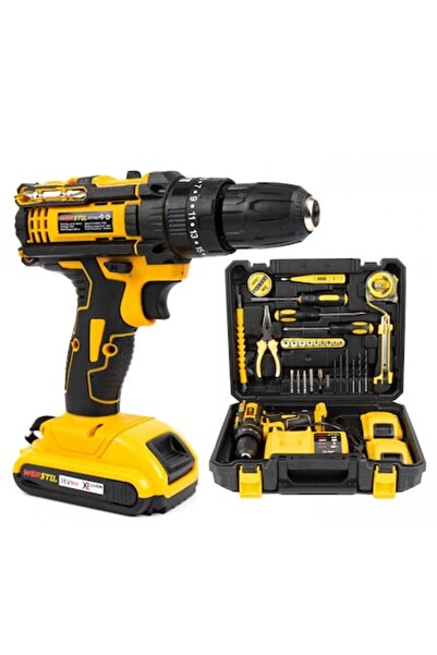 Brivoo® Brivoo 36V Cordless Drill/Driver, 2x2Ah Batteries, 30 Accessories, 1700 RPM, 30 Nm